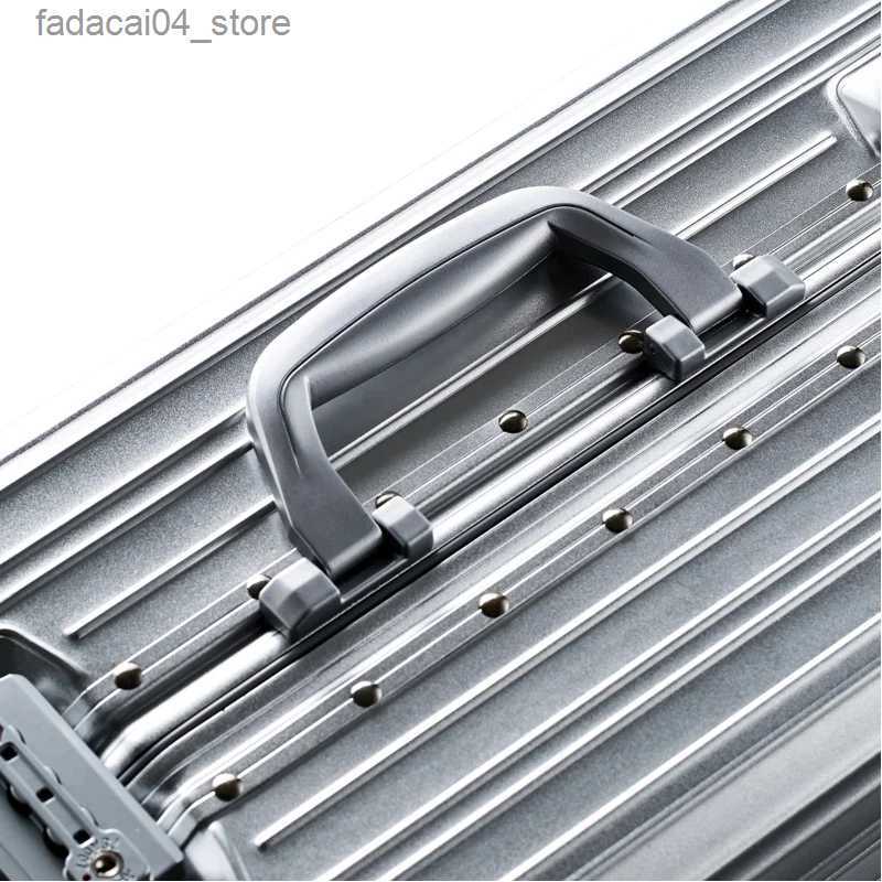 Suitcases Aluminum Magnesium Alloy Large Size Luggage Offers With Wheels Travel Suitcases With Wheels Free Shipping Cabin Fashion Suitcase Q240115