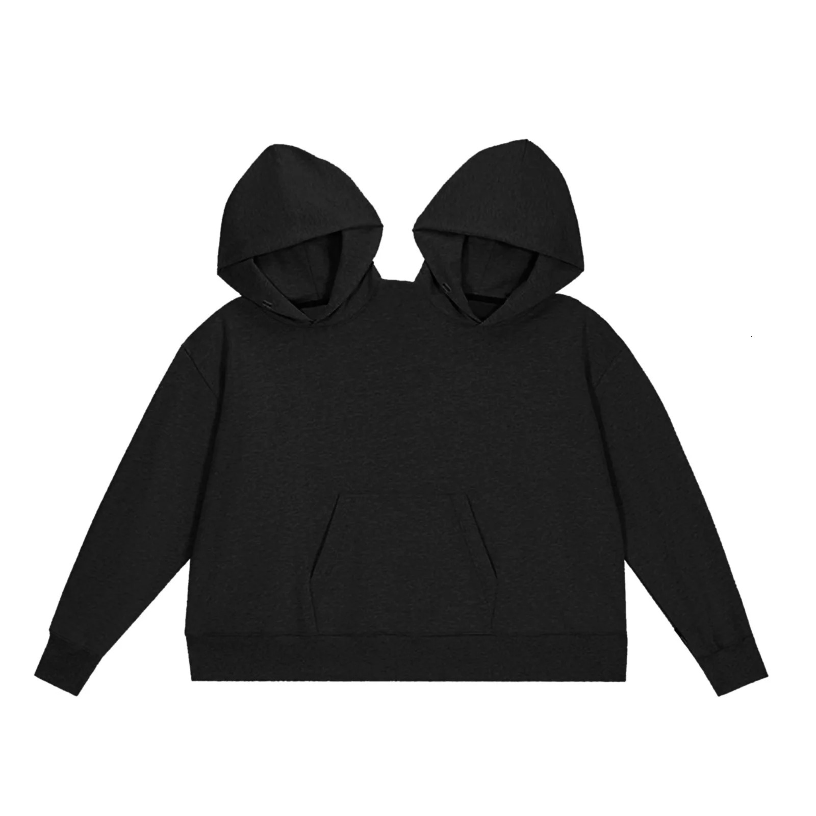 Mens Womens Two Person Ugly Hoodie Intimate Loose Solid Sweatshirt OnePiece Couples Pullover Holiday Party Jumpers Tops 240115