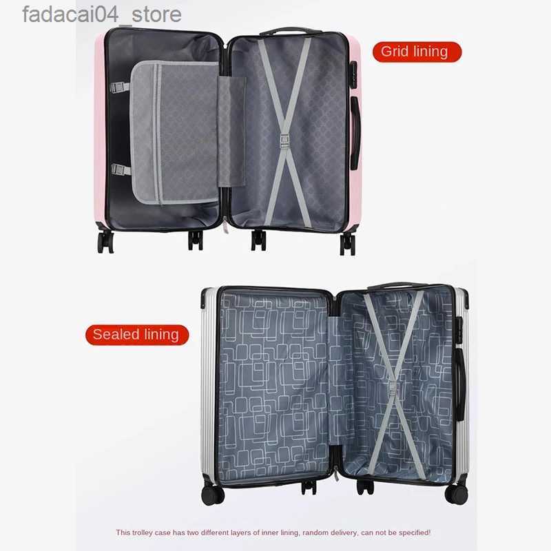 Suitcases 2023 New Fashion Suitcase Lightweight Rolling Luggage Password 2 pcs Suitcase Sets Student Slient Universal Wheel Q240115
