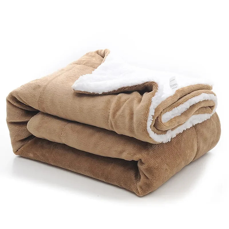 Large Sherpa Fleece Blanket Double Thick Soft Warm Bed Sofa Throw King Size Winter 240115