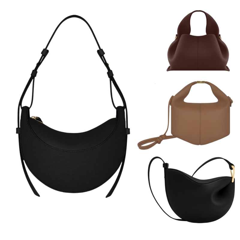 designer bag polen Luxury pure cowhide half moon bag Numero style crossbody bag dumplings bag fashionable and classic women's bag top quality with original