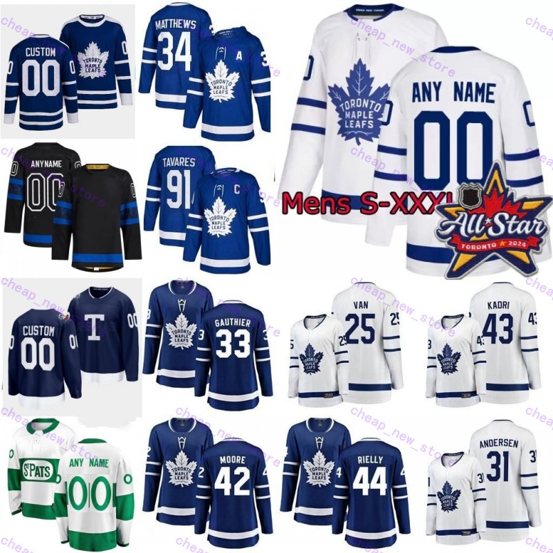 34 Auston Matthews Maple Leafs 2024 All-Star Jersey Ryan Reaves Mitchell Marner John Tavares Morgan Rielly William Nylander Tyler Bertuzzi John Klingberg Torontos