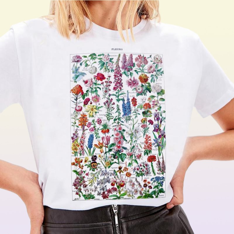 Women039s TShirt Vintage Wild Flower T Shirt Boho Chic Floral Print Women TShirts Cute Ladies Tops Aesthetic Cottagecore Clot5947870