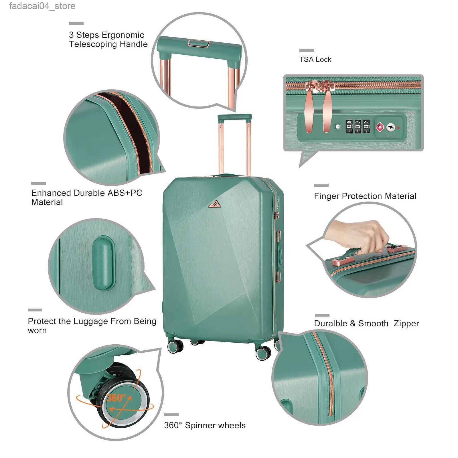 Suitcases Luggage Set 5Pieces Hard Shell Suitcase Set Family Travel Luggage Suit Business Travel Boarding Luggage With TSA Lock Q240115