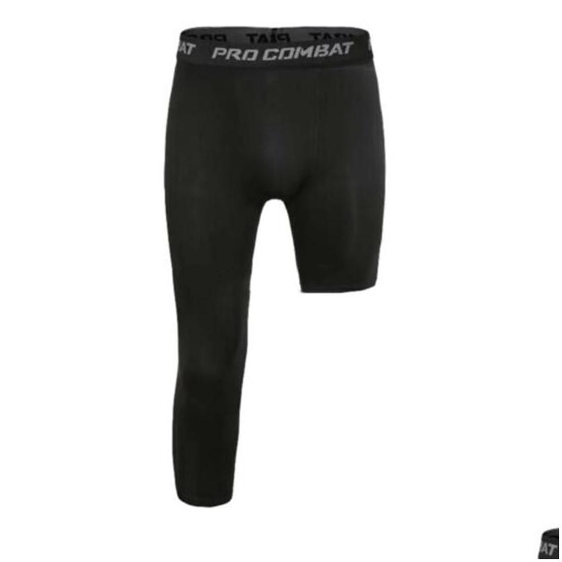 Men'S Pants Mens Pants Men One Leg Compression 3/4 Capri Tights Athletic Basketball Base Drop Delivery Apparel Men'S Clothing Dhtwq