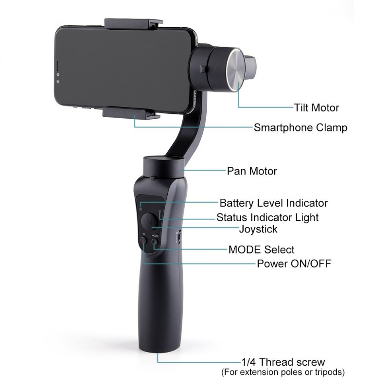 Handheld S5 Popular Three-Axis Mobile Phone Stand Stabilizer Ptz Vlog Shooting Anti-Shake Outdoor Shooting Shooting Stabilizer