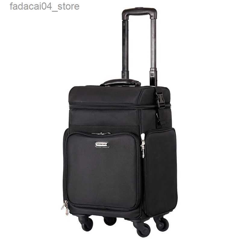 Suitcases Women large capacity Trolley Cosmetic case Nails Makeup Toolbox Trolley Suitcase Multifunction Beauty Tattoo Box Rolling Luggage Q240115