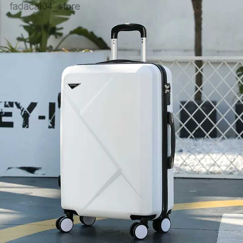 Suitcases 2023 New Fashion Suitcase Lightweight Rolling Luggage Password 2 pcs Suitcase Sets Student Slient Universal Wheel Q240115