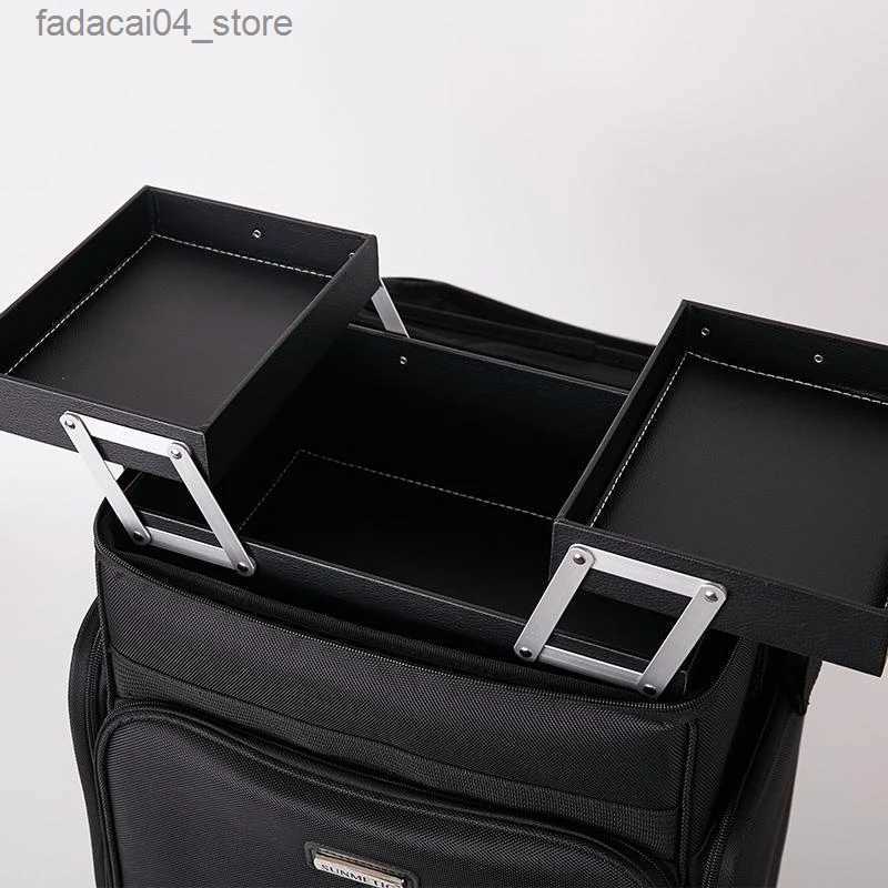 Suitcases Women large capacity Trolley Cosmetic case Nails Makeup Toolbox Trolley Suitcase Multifunction Beauty Tattoo Box Rolling Luggage Q240115
