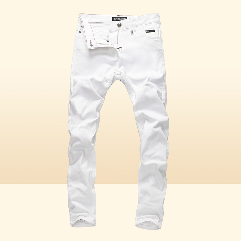 PINK PARADISE Classic Fashion Man Jeans Rock Moto Mens Casual Design Ripped Jeans Distressed Skinny Denim Biker Jeans White 1574921388106