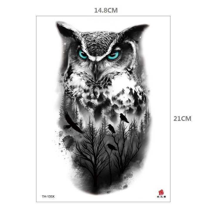 Tiger Tattoo Sticker Half Arm Lion Large Pattern Water Transfer Printing Set