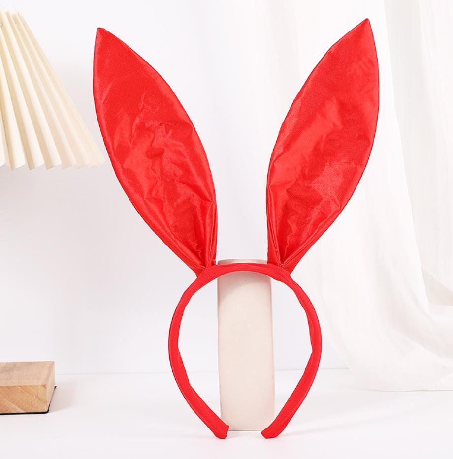Bunny Ears Headband Sweet Rabbit Headband Satin Bunny Ears for Easter Party Prom Cosplay Costume Accessory