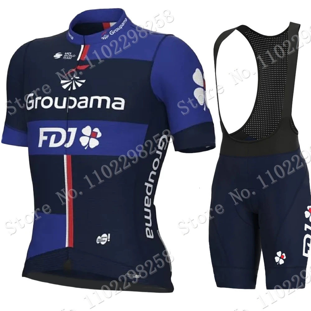 Team Cycling Jersey Set France Champion Summer Clothing Mens Road Bike Shirts Suit Bicycle Bib Shorts MTB Ropa Maillot 240113