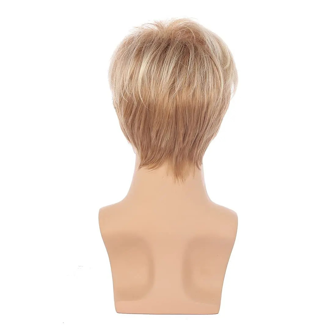 6-inch brown blonde men's wig short hair fringe synthetic fiber matte high temperature silk full head cover240115