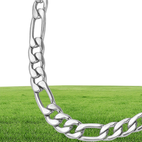 18K Real Gold Plated Figaro Chain Necklaces for Men High Quality Stainless Steel Mens Gold Chain Men Necklace Jewelry299I