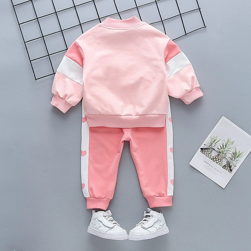 Spring Autumn Baby Girl Clothes Children Casual Jacket Pants 2PcsSets Toddler Sports Costume Infant Outfits Kids Tracksuits 240113