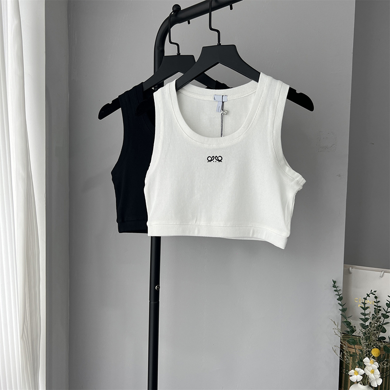 Designer Womens Tank Tops T Shirts Embroidery Logo Short Slim Fashion Casual Sleeveless Elastic Sports Knitted Tanks Four Season with SML