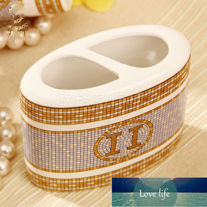 Ceramic European Style Five-Piece Bathroom Set Washing Sets Bathrooms Supplies Wash Tooth Glass Suit Cross-Border