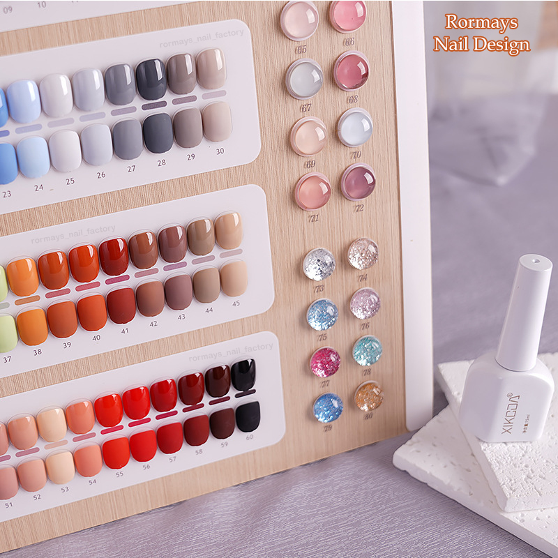 Rormays Gel Polishing 80 Color Suit Fashionable Popular Rainbow Color Shiny Durable Mixed Varnish gel UV LED Immersion Primer Finish Nail Factory Whol