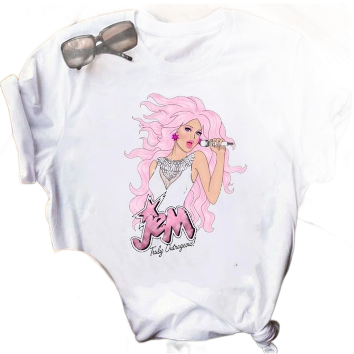 Women039s TShirt Jem And The Holograms T Shirt Women Hip Hop Graphic Tees Summer Tshirts Streetwear 90s Fans Tshirt Female