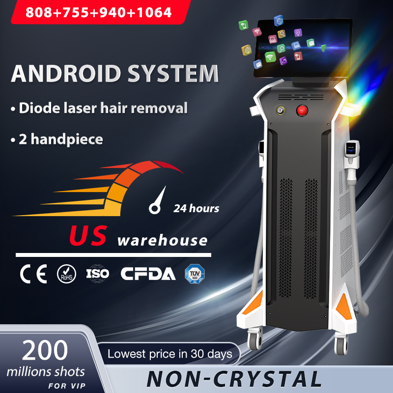 fast hair removal 808 diode laser machine 2IN1 200million shots 3 wavelengths