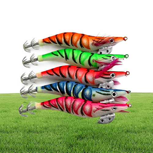 20pcs 12cm 145g Squid Lure Fishing Jigging Octopus Squid Hook 30 Jigs Cuttlefish Wood shrimp Fishing Hooks Fishing Lures