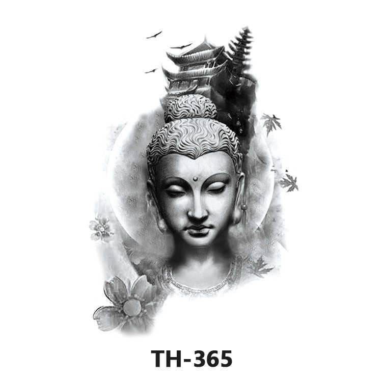 Popular flower arm tattoo stickers, half plain black and white waterproof color cartoon stickers