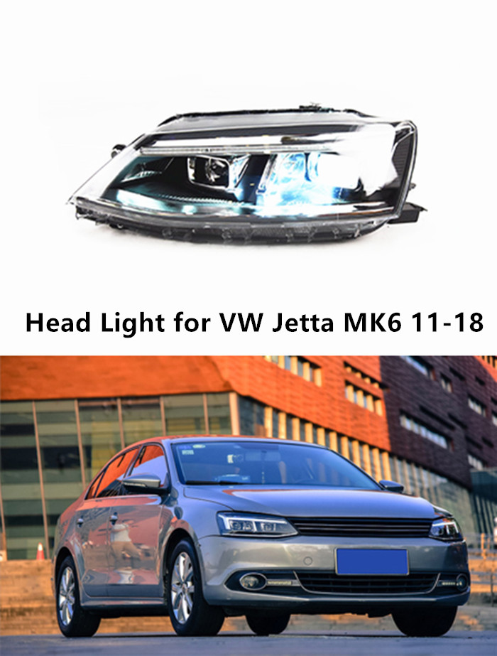 Car Headlight Assembly for VW Jetta MK6 LED Daytime Running Head Light 2011-2018 Turn Signal High Beam Lens