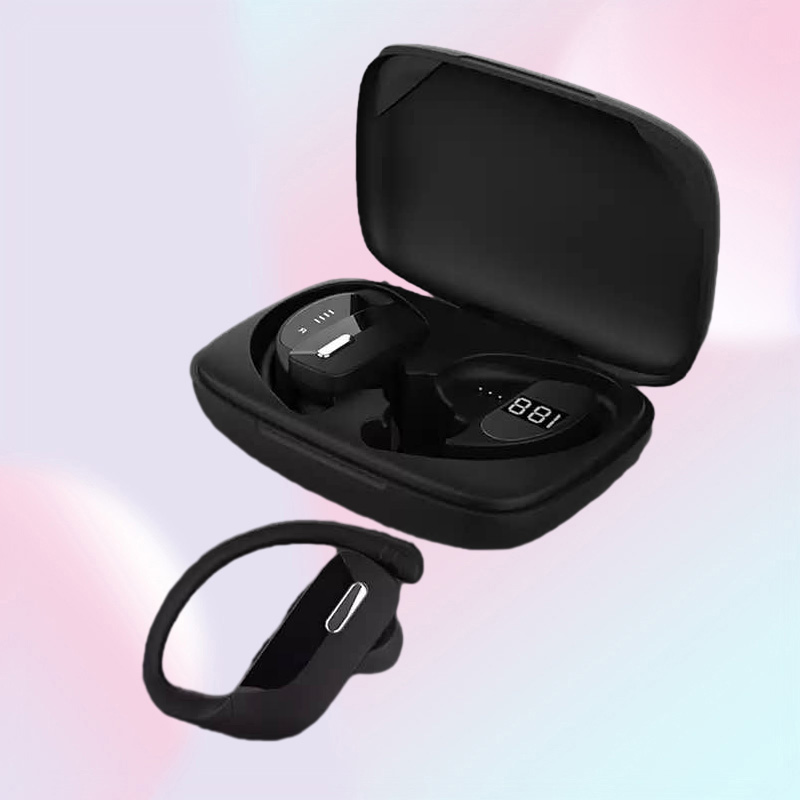 Wireless Earbuds Headphones Sport Earphones with LED Display TWS Stereo Deep Ear Buds with Earhooks Waterproof inEar Builtin Mic