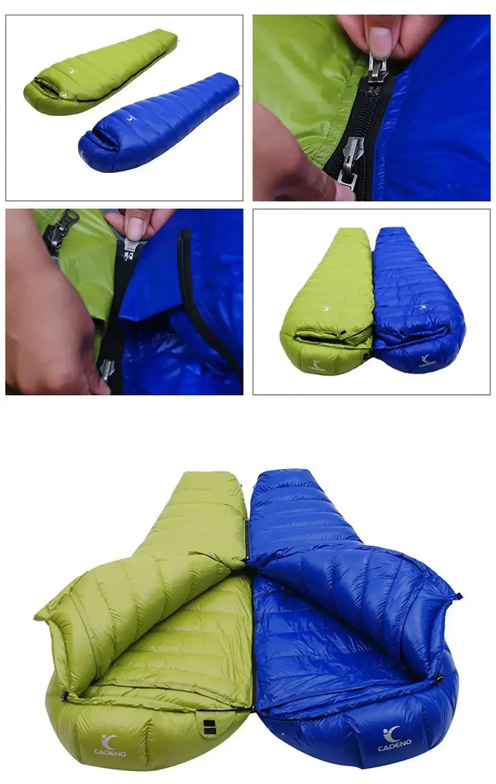 Winter Autumn Adult Sleeping Bag Outdoor Camping White Duck Down Sleeping Bag Ultralight Suitable for Travel Hiking Camping 240116