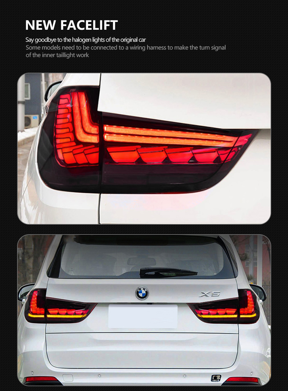 Car Styling Rear Lights for BMW X5 F15 2014-20 18 LED Taillight Dynamic Turn Signal Light Tail Lamp Assembly