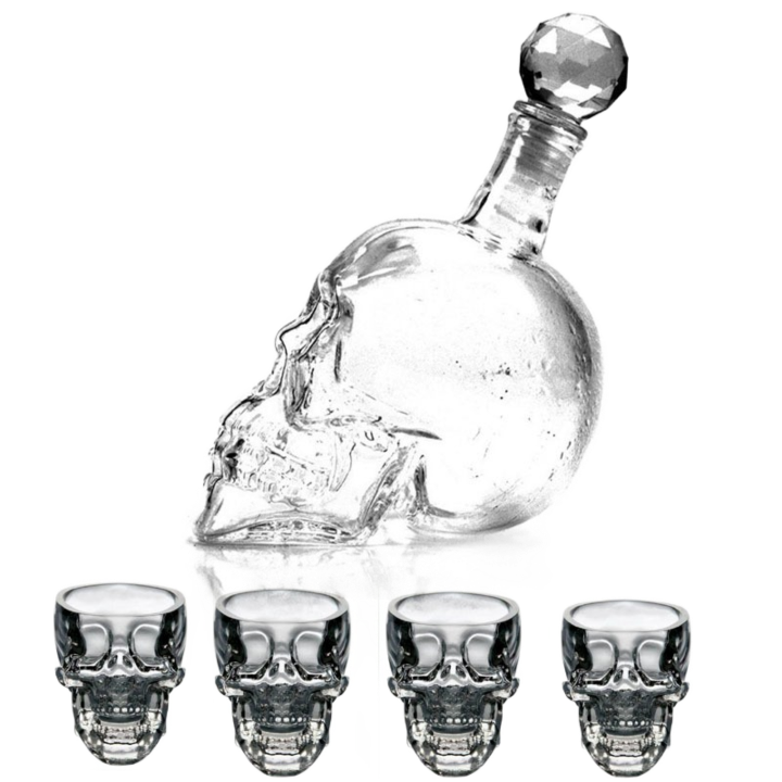 Crystal Skull Head S Cup Set 700ml Whiskey Wine Glass Bottle 75ml Glasses Cups Decanter Home Bar Vodka Drinking Mugs5275184