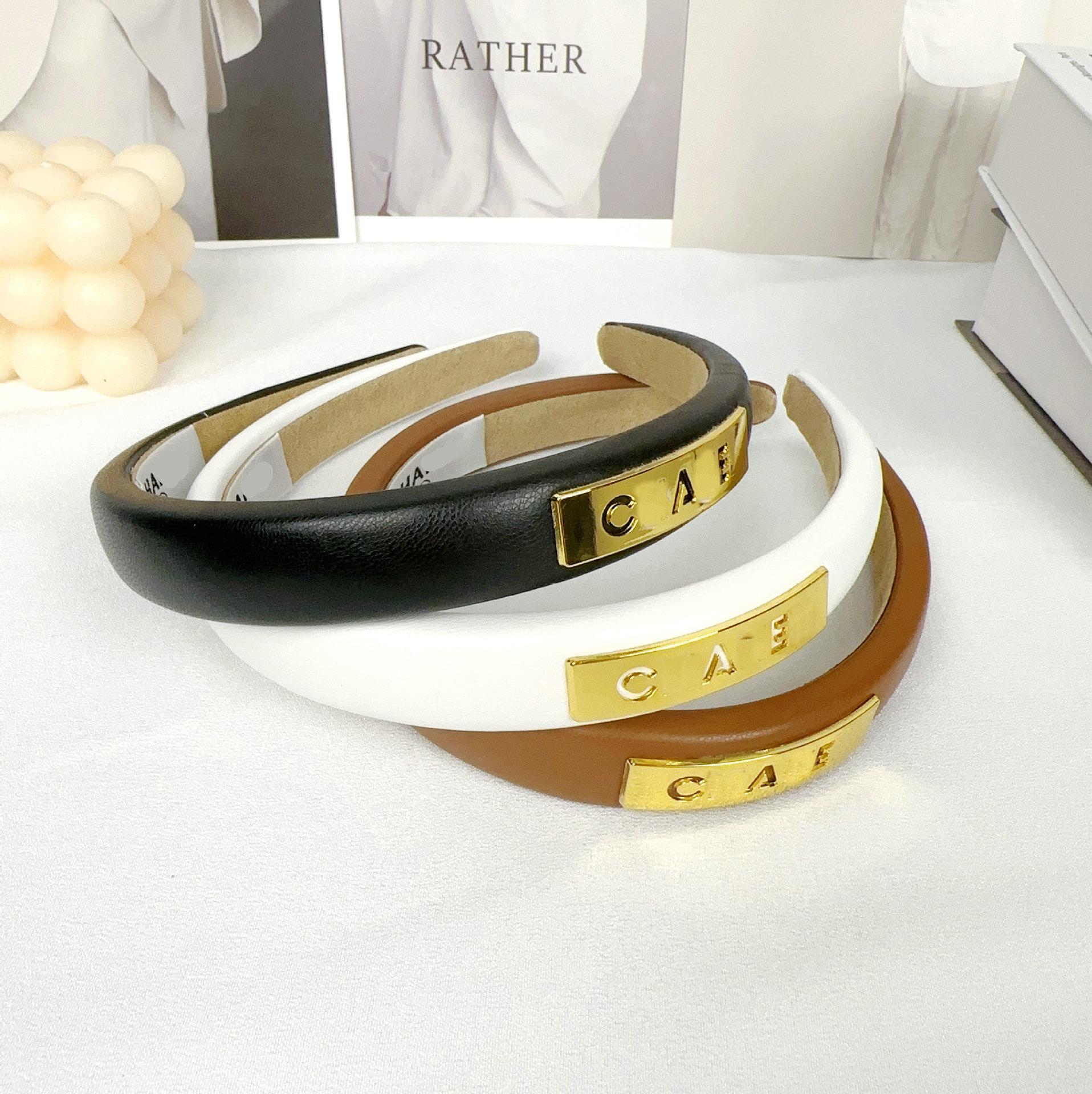 Brand Designer Women HairBands HeadWrap Girl Leather Headband Metal Sponge Clip Hair Accessories Free shipping