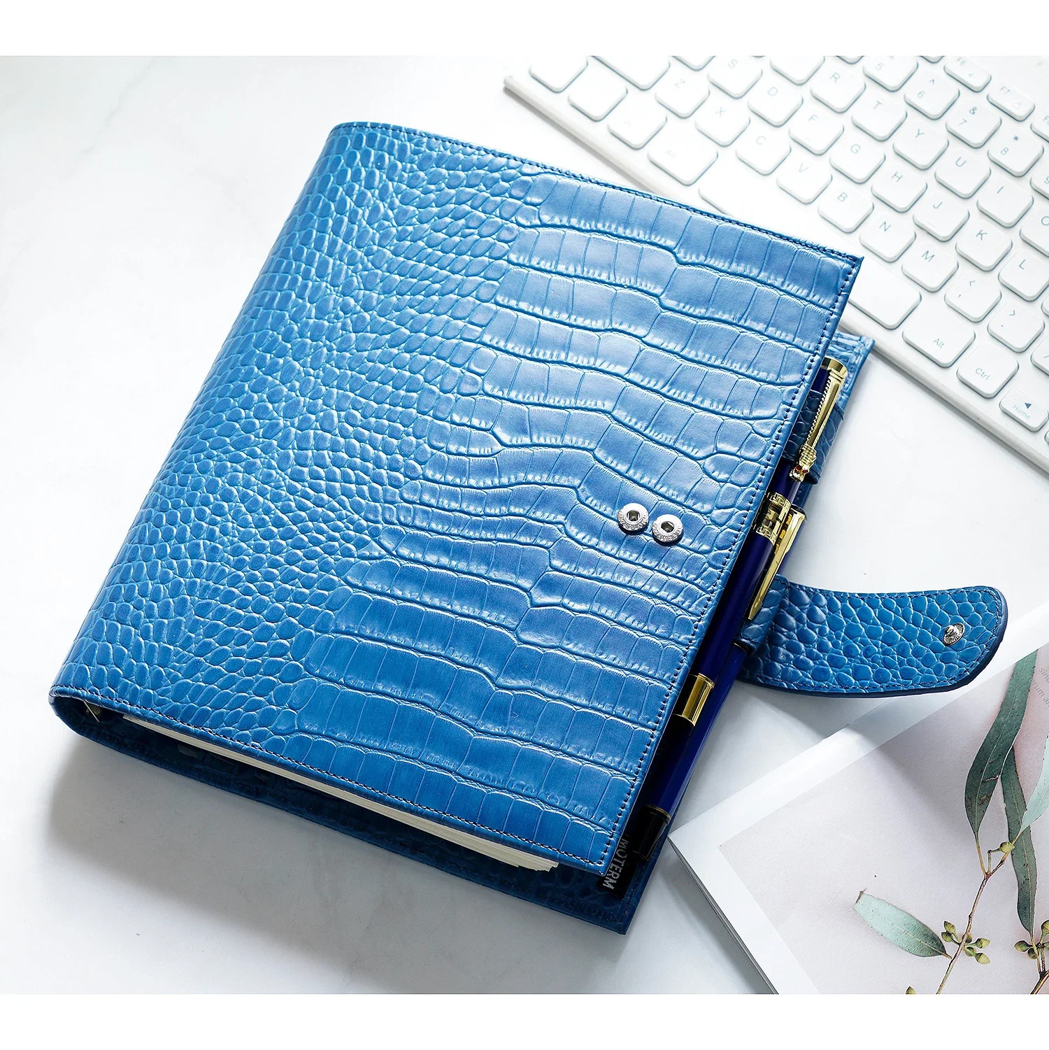 Moterm Luxe 2.0 Rings Planner A5 Croc Grain Leather Notebook with 30MM Binder Agenda Organizer Notepad Journal Sketchbook 240115