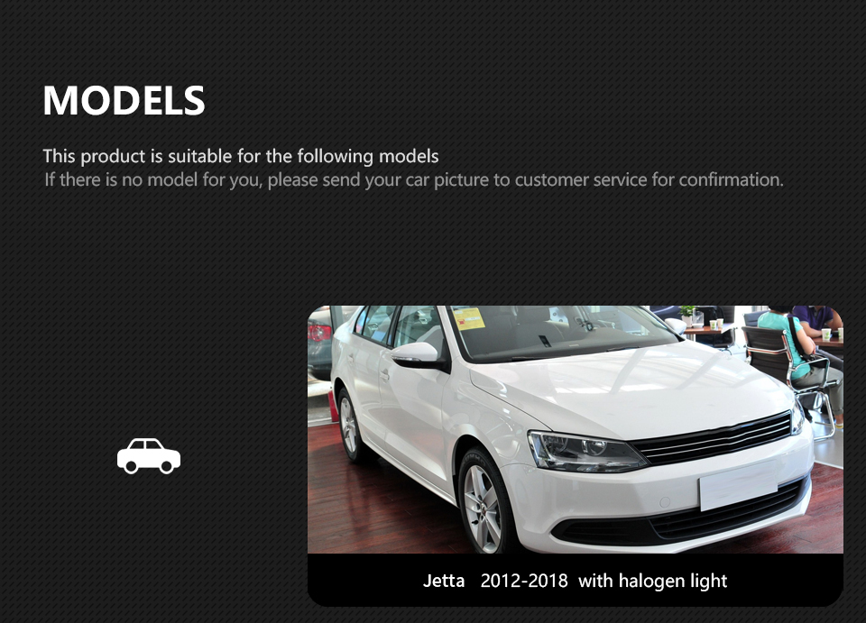 LED Head Lamp Assembly for VW Jetta Sagitar 2012-2018 Daytime Running Headlight 2012-2018 MK6 Turn Signal High Beam Light