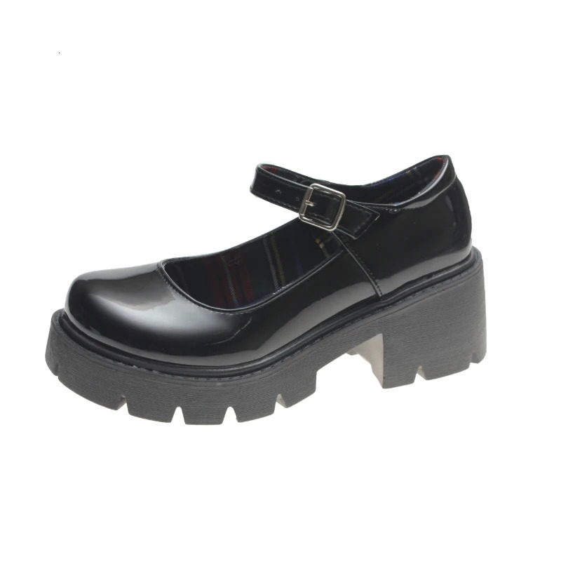 Platform Heels Mary Jane Shoes Simple Shoes Solid Color Platform Shoes Student College Sweet Heel Women's Single Shoes 240116 - view 7