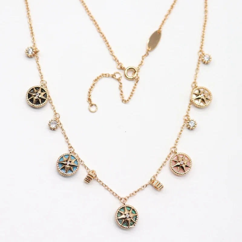 Korean Eight-pointed Five Stars Multi-compasses Braclet Female Fashion Ins Compass Bracelet Earrings Female Necklace 240115