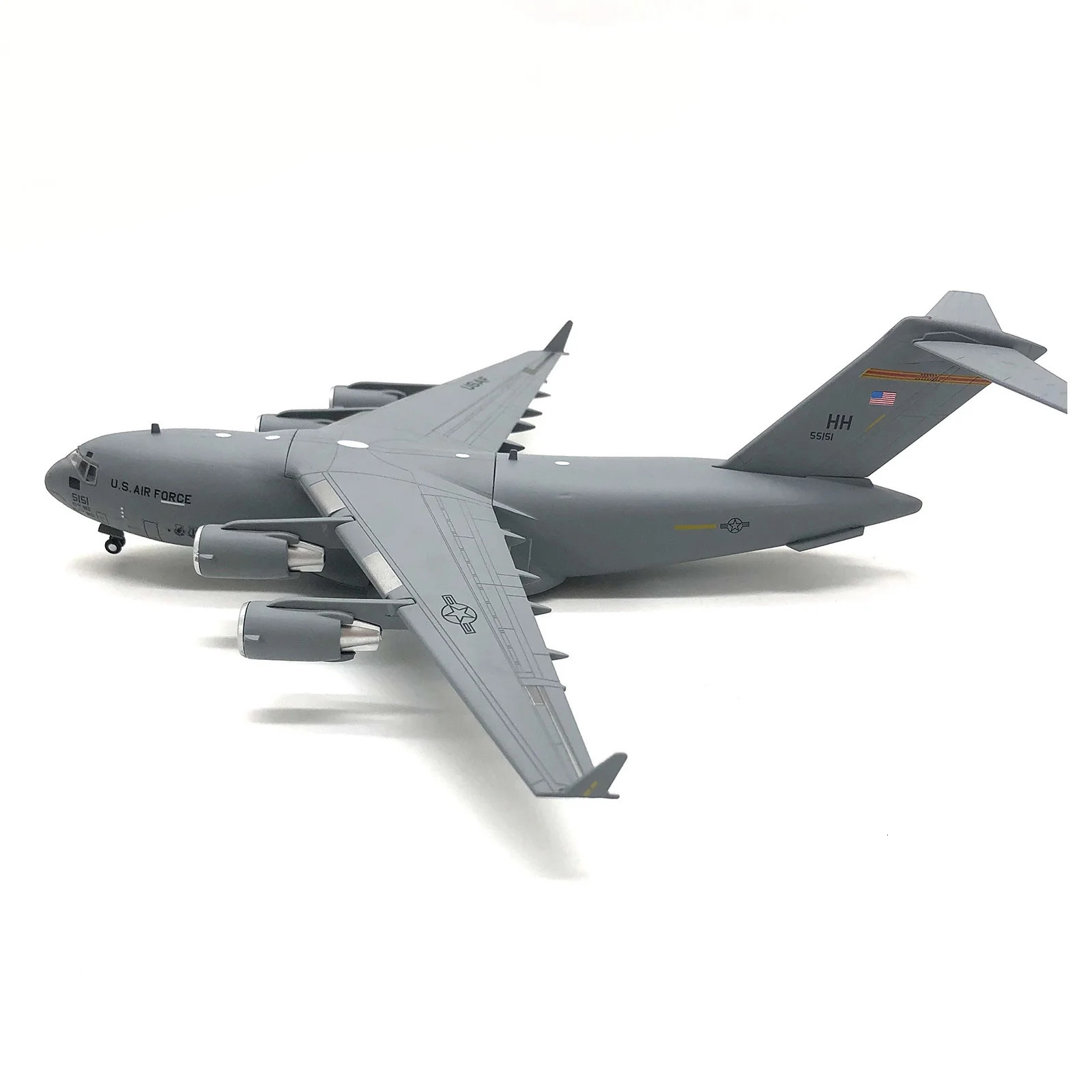 Diecast Alloy Aircraft 1 200 Aviation C-17 Transport Aircraft Model Plane Die Cast Model Kids Toy With Display Stand Light Mode 240116