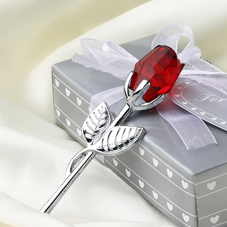 Wedding Favors Party Romantic Gifts Crystal Rose With Box Baby Shower Souvenir Ornaments For Guest