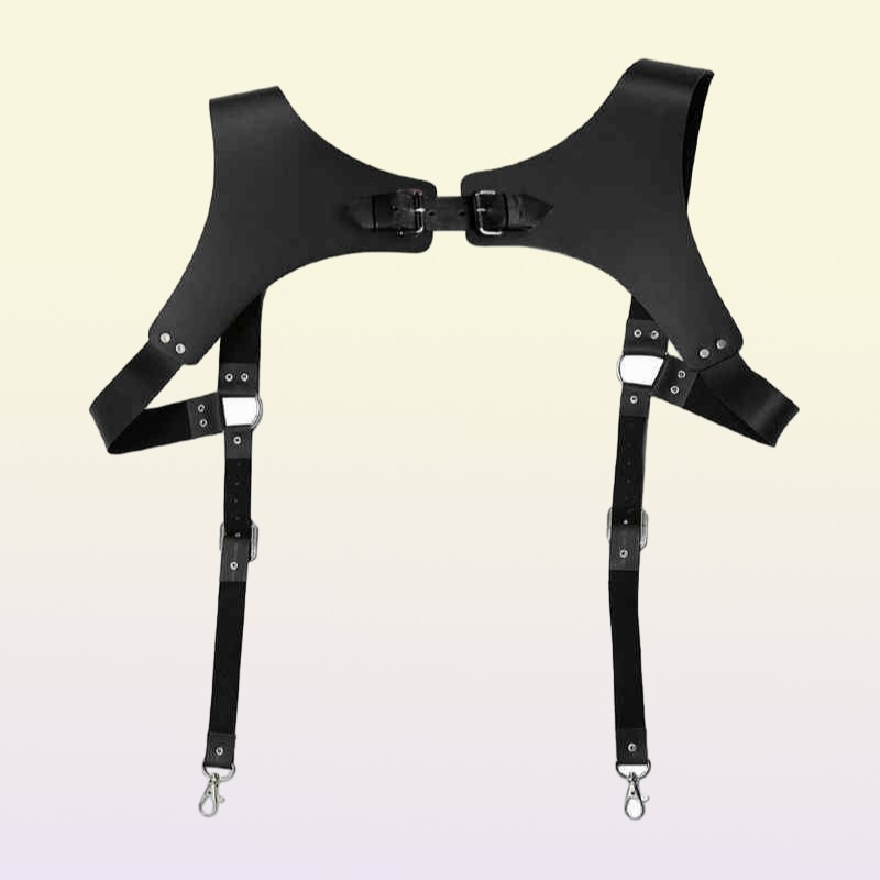 Vintage Leather Suspender Men Medieval Renaissance Harness Punk Chest Shoulder Belt Strap Suspensorio Apparel Accessories