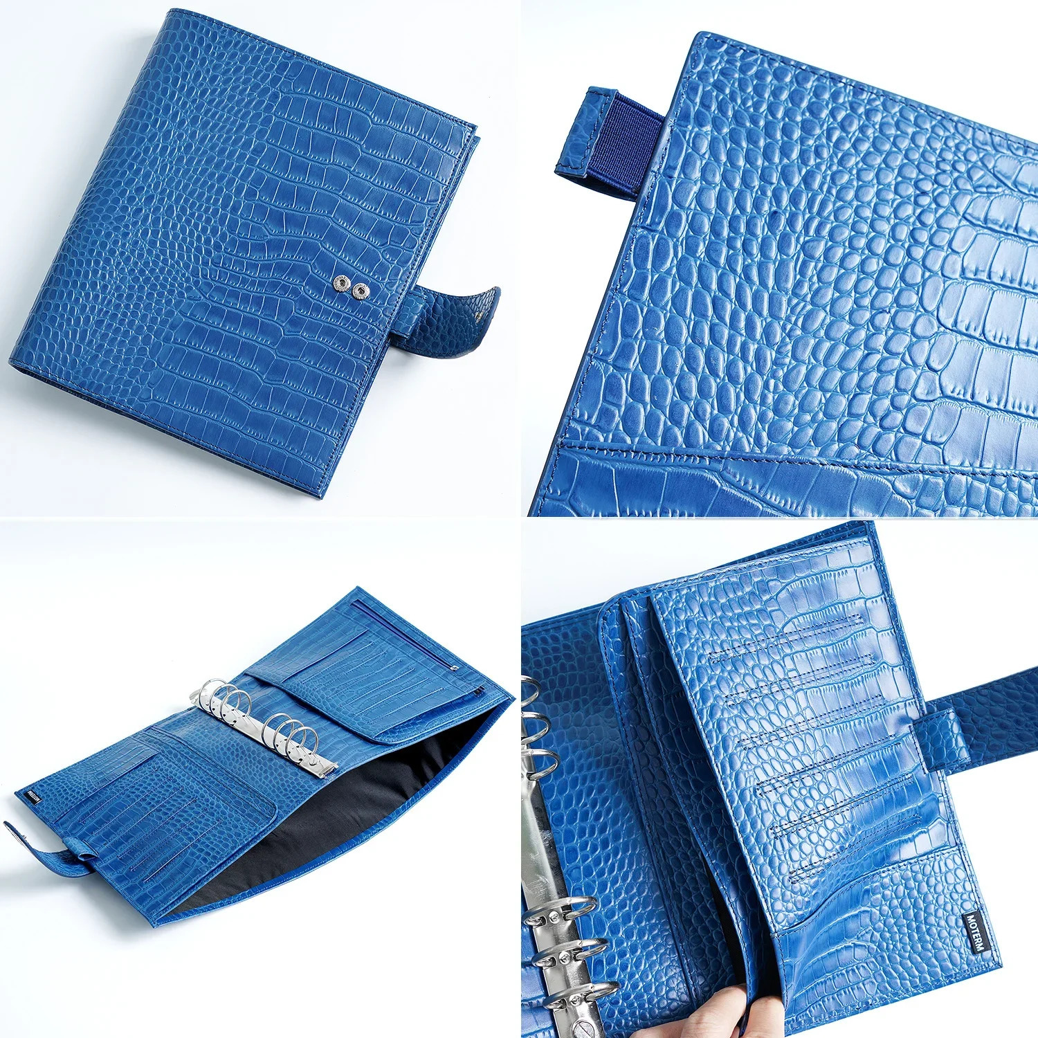 Moterm Luxe 2.0 Rings Planner A5 Croc Grain Leather Notebook with 30MM Binder Agenda Organizer Notepad Journal Sketchbook 240115