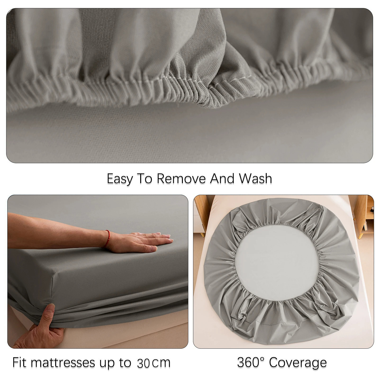 100% Waterproof Mattress Covers Protector Adjustable Nonslip Bed Fitted Sheet With Elastic Band for Queen King 90140160x200 240116