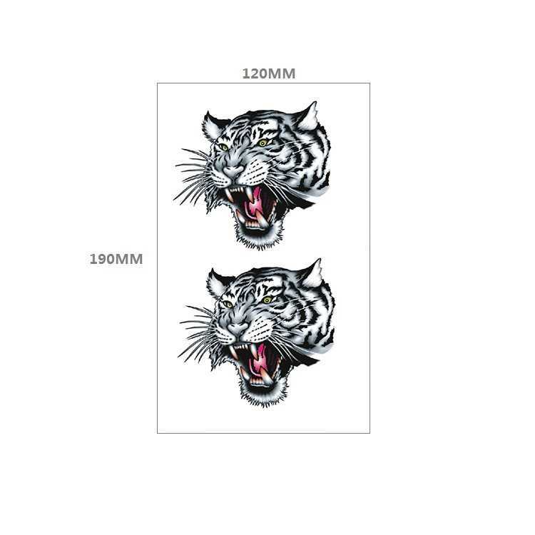 Animal tattoo stick tiger head wolf geometric shape wind suit water transfer printing flower arm sticker