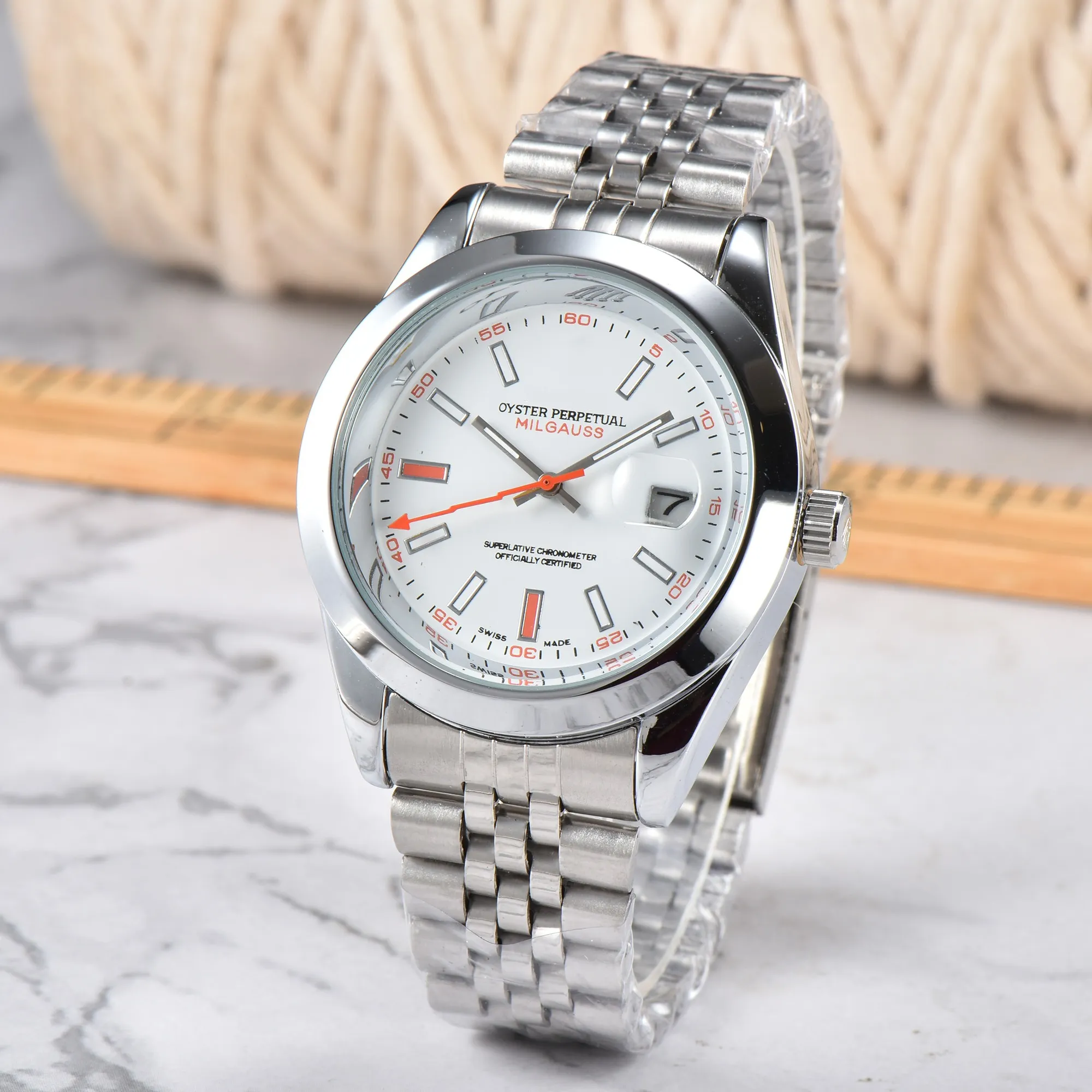 MEN Automatic Movement 41mm Sapphire Crystal Waterproof Jubbile Bracelet Quartz Stainless Steel sports Man Wristwatches