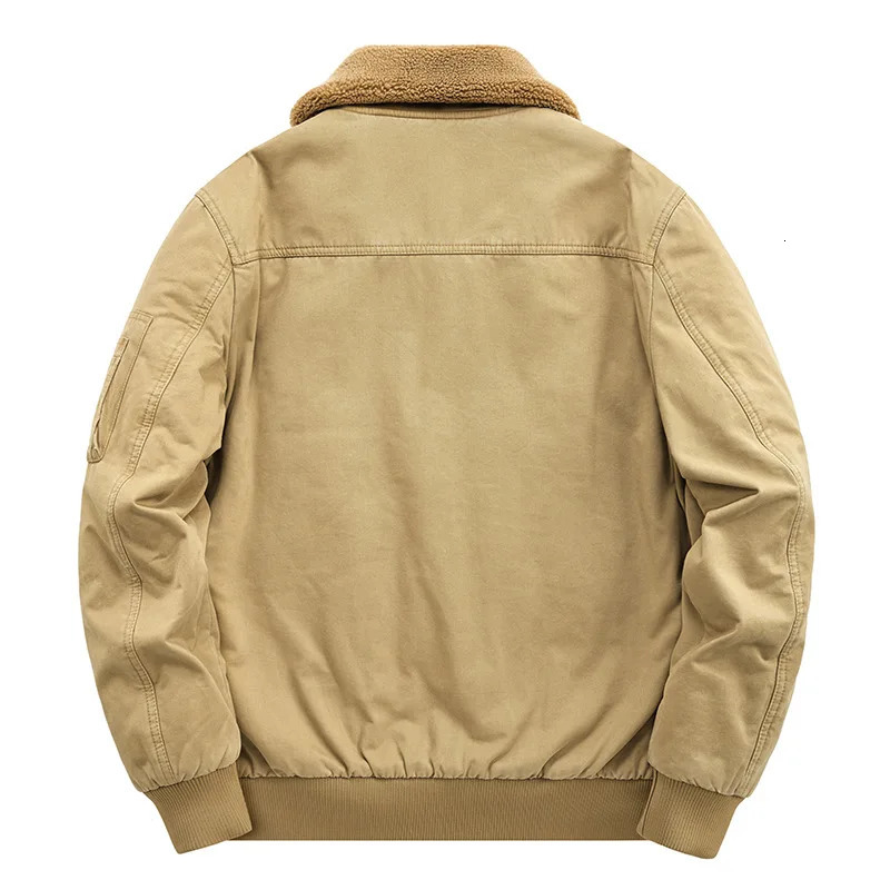 Men's winter fleece thickened warm and jacket casual cargo quilted 240115