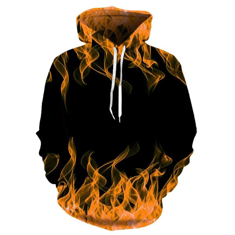 Colorful Flame Hoodie Men Women 3D Printe Fire Hooded Sweatshirts Pullover Autumn Casual Unisex Streetwear Oversized Hoodies 240115