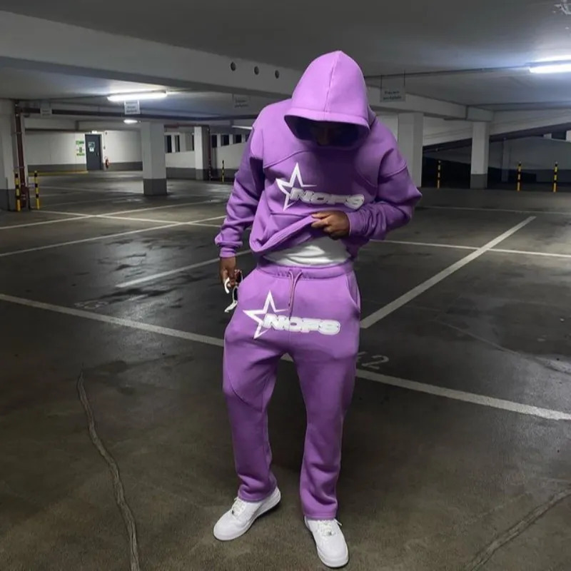 Hip-Hop Inspired Wider Cut Trousers for Men with Bold Graphic Design - Urban Street Fashion Statement Pants R250312