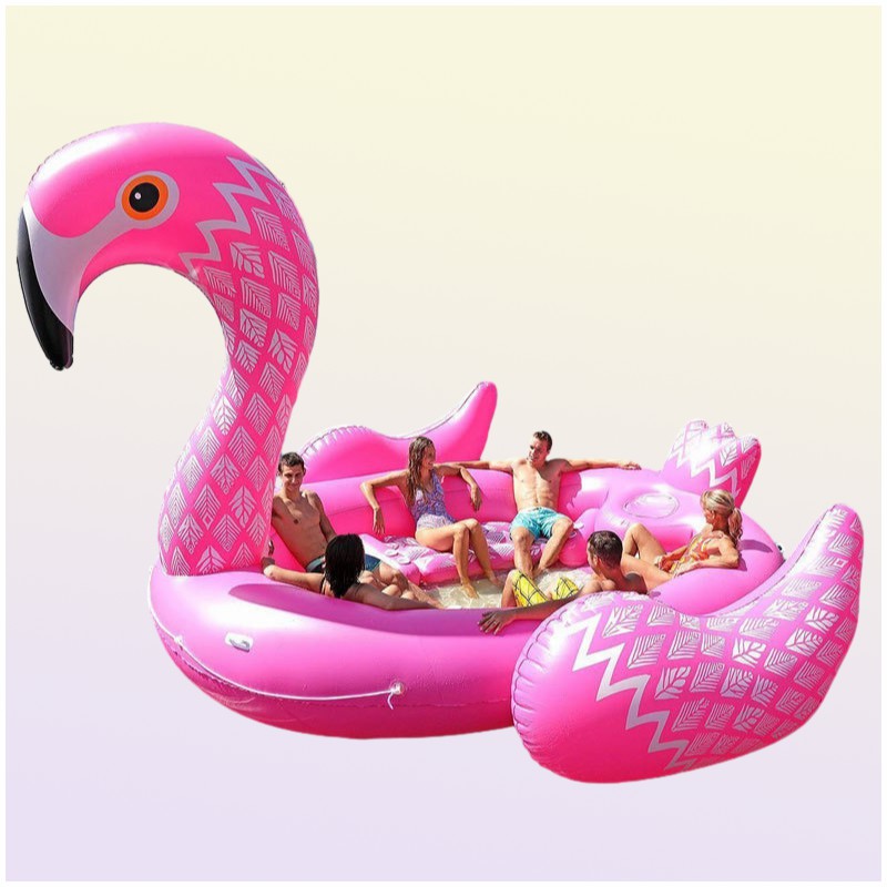 New 68 person Huge Flamingo Pool Float Giant Inflatable Unicorn Swimming Pool For Pool Party Floating Boat