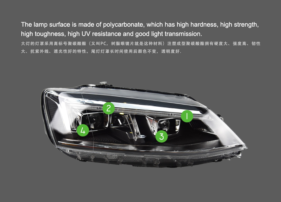 Car Headlight Assembly for VW Jetta MK6 LED Daytime Running Head Light 2011-2018 Turn Signal High Beam Lens