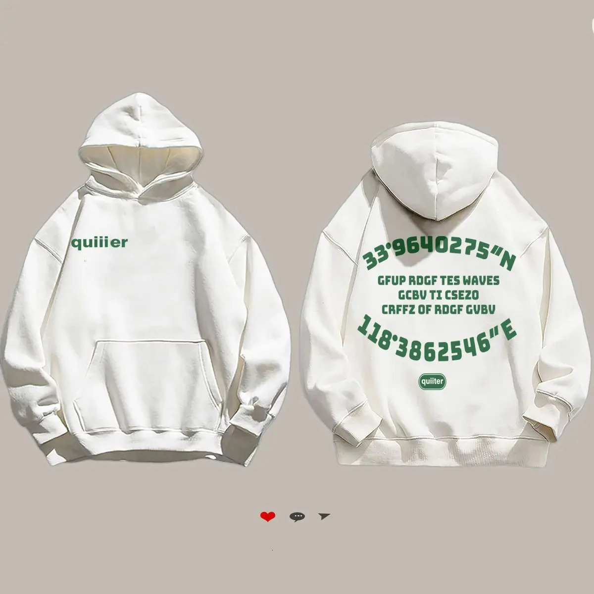100 Cotton Wool Hoodie Autumn Winter Loose Letter Print Sweater Men and Women Hip Hop Long Sleeve Coat Harajuku 240115